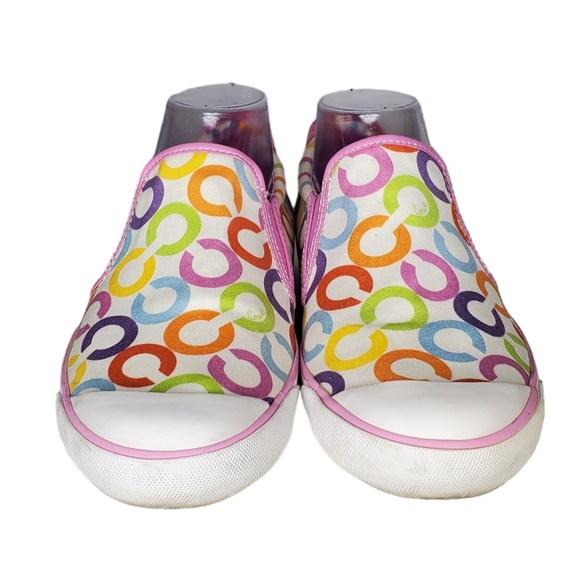 COACH Beale Slip On Sneaker Signature Print Pink Sz 10B - Picture 3 of 10